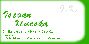 istvan klucska business card